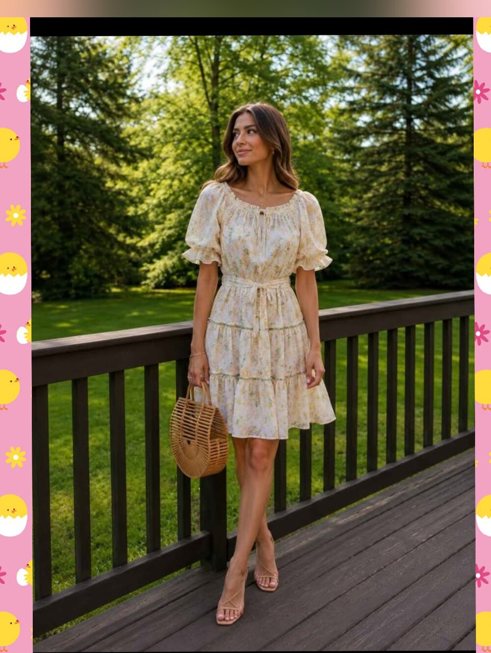 "Sanfrancisco" VINTAGE Tiered Puff-Sleeve Mini Dress SZ SM